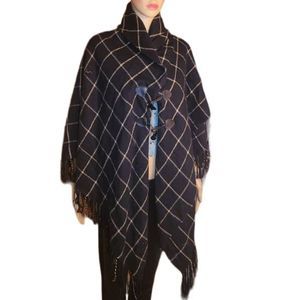 Croft & Barrow Wrap Black Tan Womens One Size